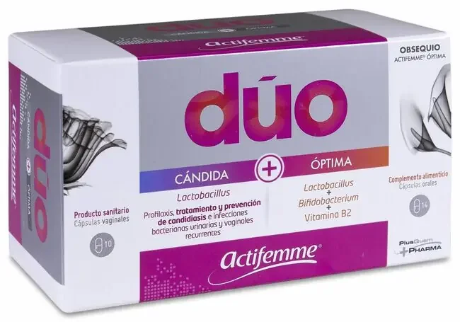 Actifemme Dúo Cándida Cápsulas Vaginales + Óptima Cápsulas Orales, 24 Cápsulas