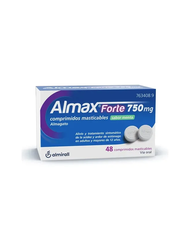 Almax Forte 750 mg 48 comprimidos masticables Menta