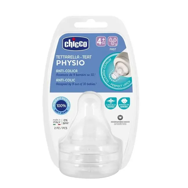 Chicco Tetina Physio Flujo Rápido, 2 Unidades