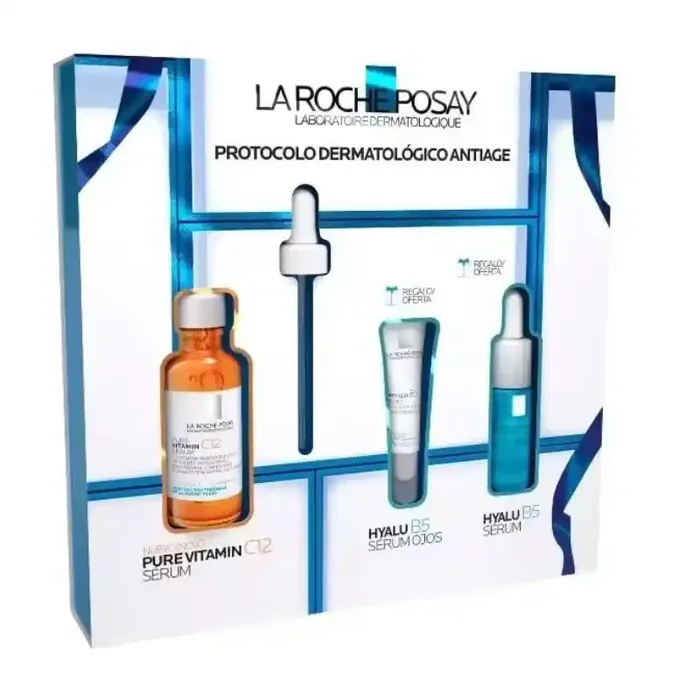 Cofre La Roche Posay Pure Vit C12 30 ML + Hyalu B5 Ojos 5 ML+ Hyalu B5 Serum 10 ML