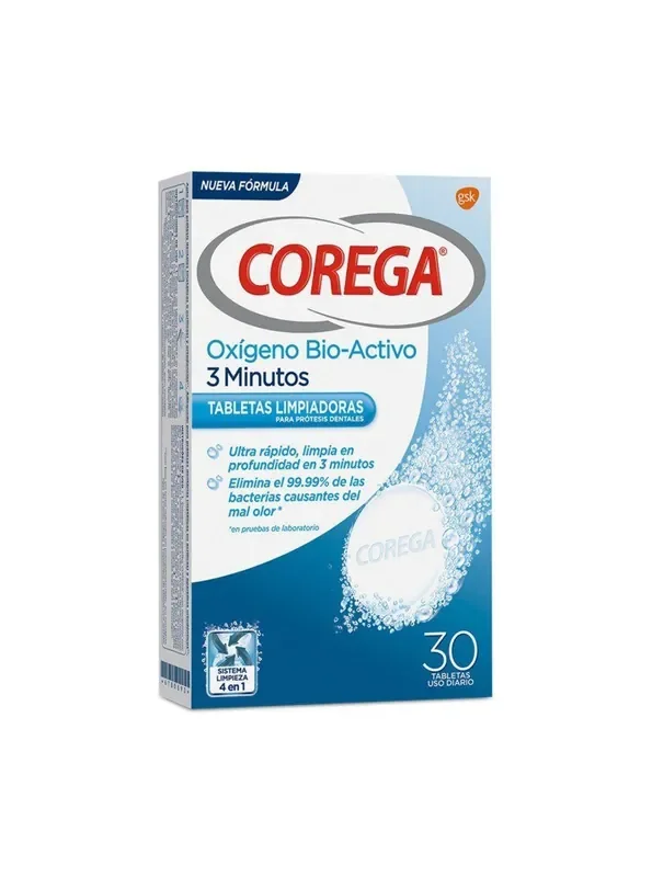 COREGA 3 MINUTOS 30 TABLETAS EFERVESCENTES