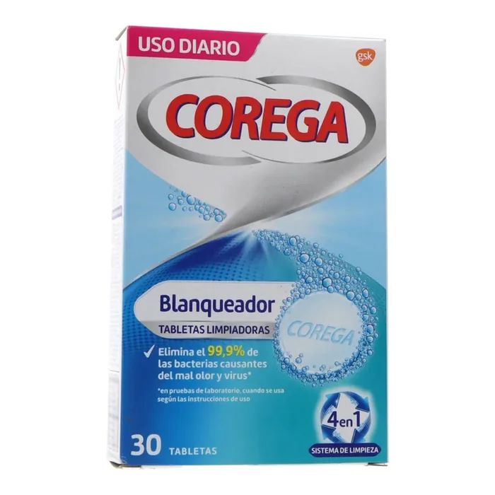 Corega Blanqueador 30 Tabletas