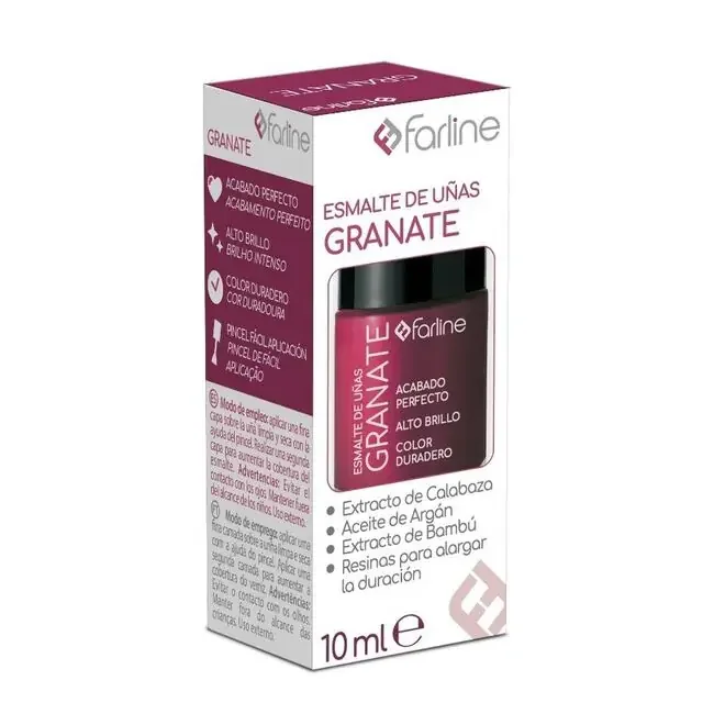 Farline Esmalte de Uñas Granate, 10 ml