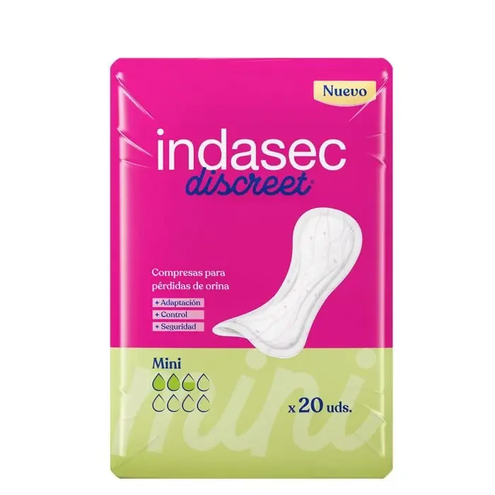 Indasec Discreet Mini 20 Compresas para Pérdidas de Orina