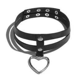 Oooh! Choker Doble Efecto Cuero Corazón