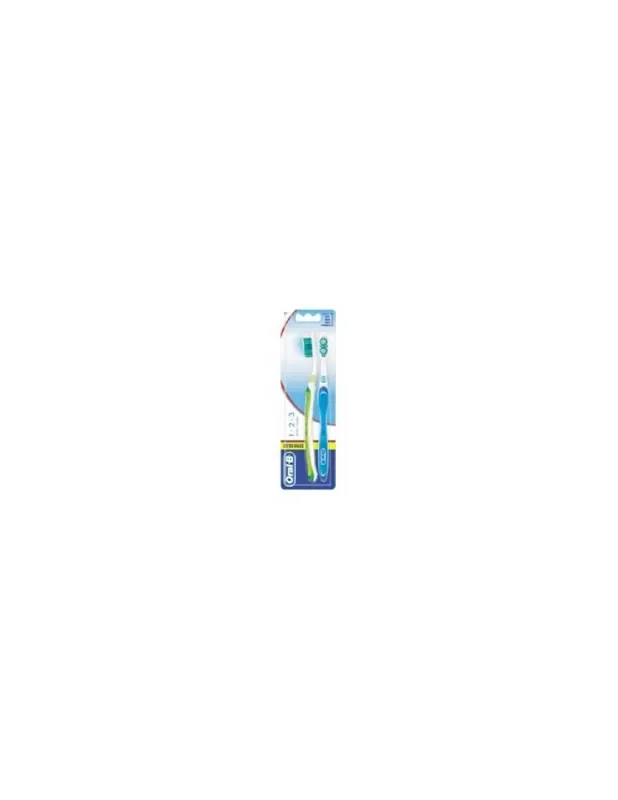 Oral B Cepillo Shiny Clean 1 2 3 Medio 2uds