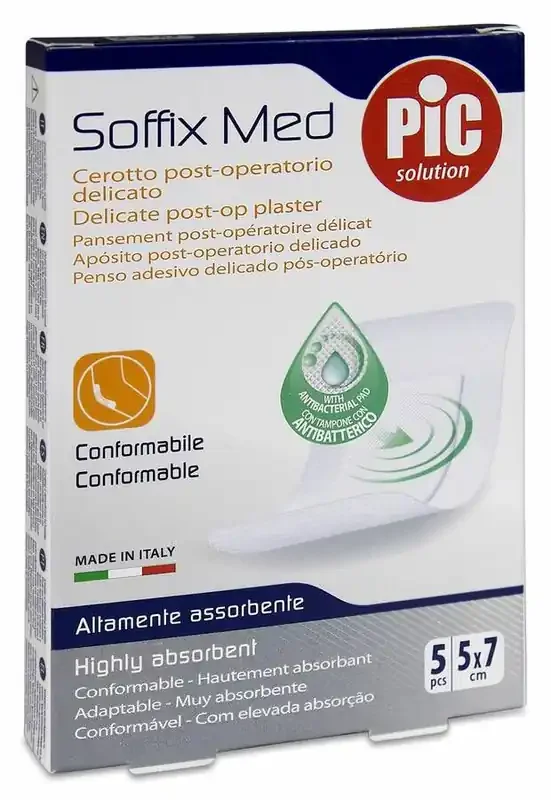 Pic Apósitos Soffix Med Estéril 5×7 cm, 5 Uds