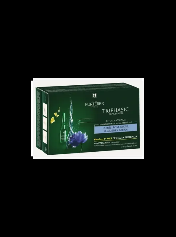 RENE FURTERER TRIPHASIC REACTIONAL TRATAMIENTO ANTICAIDA 12 AMPOLLAS 5 ML