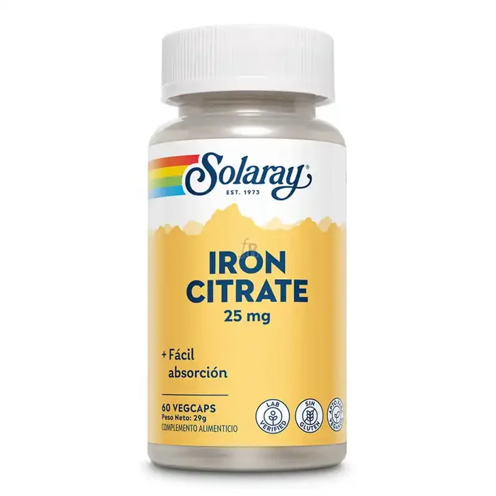 Solaray Iron 25 Mg 60 Cápsulas