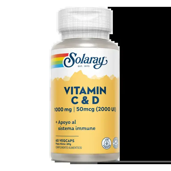 SOLARAY VITAMINA C + D 1000 MG 60 CAPSULAS