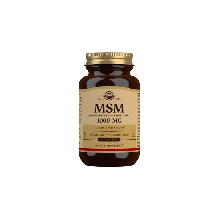 Solgar Msm Metilsulfonilmetano 1000mg 60 Comprimidos