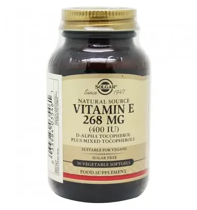 Solgar Vitamina E 400UI 50 Cápsulas Vegetales