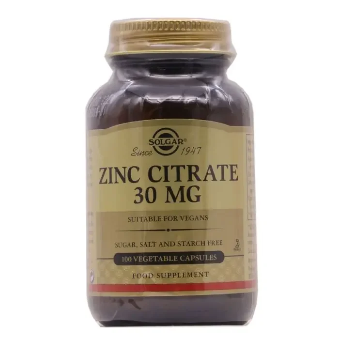 Solgar Zinc Citrate 30mg 100 Cápsulas