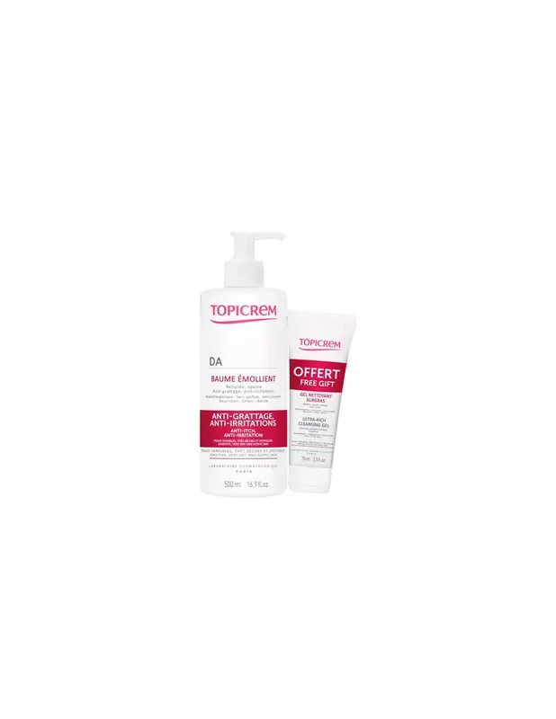 Topicrem DA Bálsamo Emoliente 500 ml + DA Gel Sobreengrasante 75 ml
